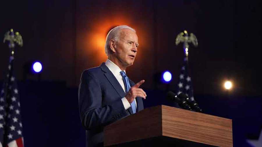 President-elect Joe Biden speaks in Wilmington, Delaware 