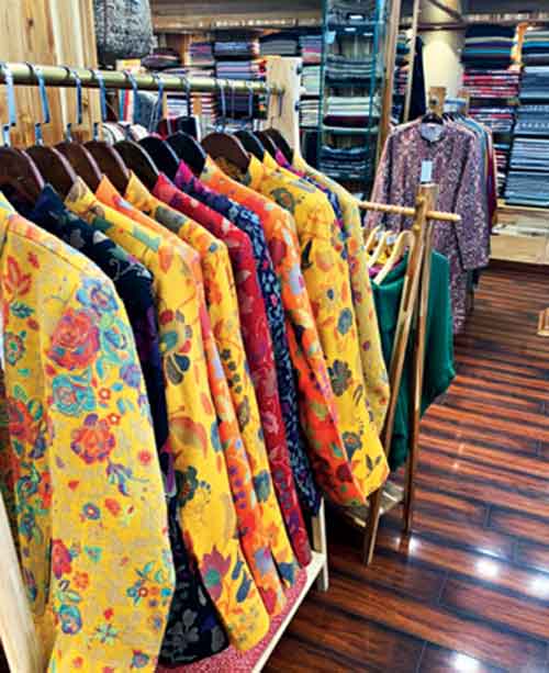The woollens collection at Ram Lal & Bros is spectacular; it really is like walking into a desi Burberry’s... beautifully-tailored tweed jackets, pashmina, mock jamawar and kani shawls