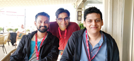 Tanaji (left) with actor-producer Vivek Gomber and film-maker Chaitanya Tamhane
