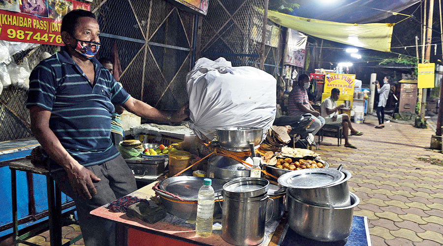 Jitendra Pandit waits for customers at Vivekananda Park