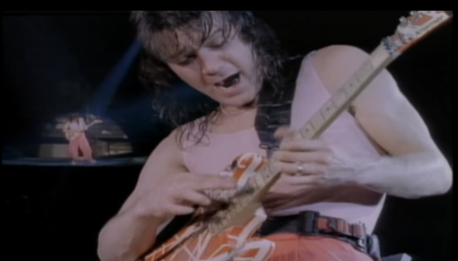 Video grab of Eddie Van Halen tapping out 
