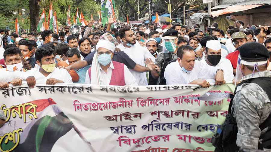 adhir-ranjan-chowdhury - Congress protest rally - Telegraph India