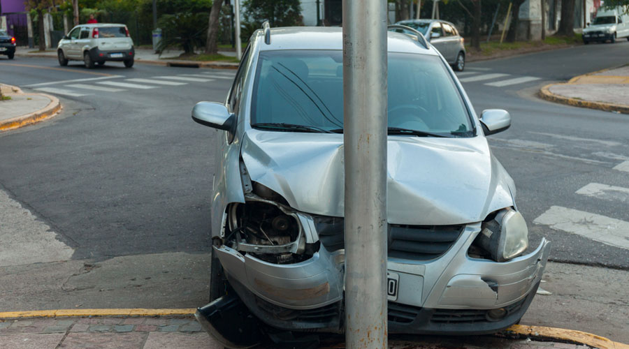 One person, who was at the wheel of the car that rammed into a lamp post on the Parama flyover, was injured.