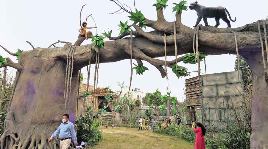The FD Block pandal entrance