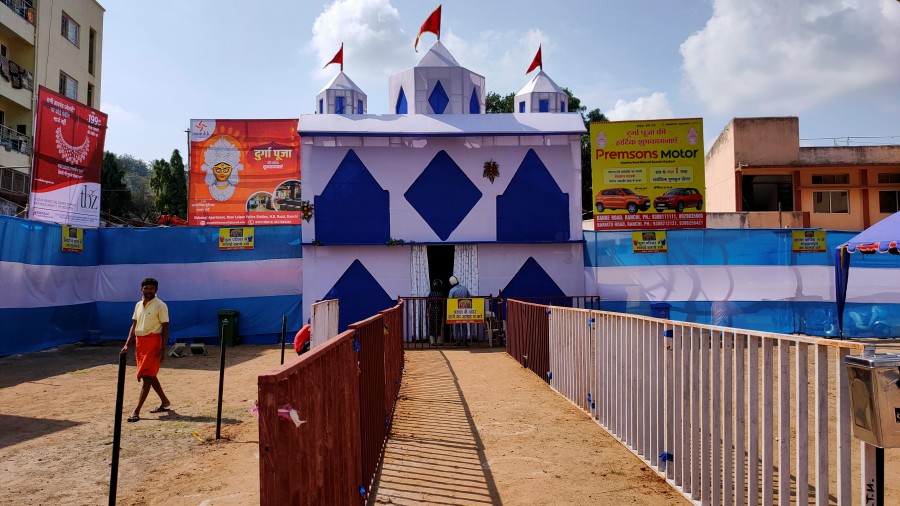 The Satya Amarlok Durga Puja Samiti pandal at Harmu in Ranchi on Friday. 