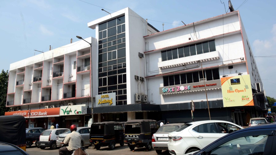 Hotel Nataraj at Bistupur, one of the hotels in Jamshedpur that has been slapped with a showcause notice by the district administration. 