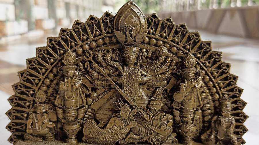 A 3D Durga idol.