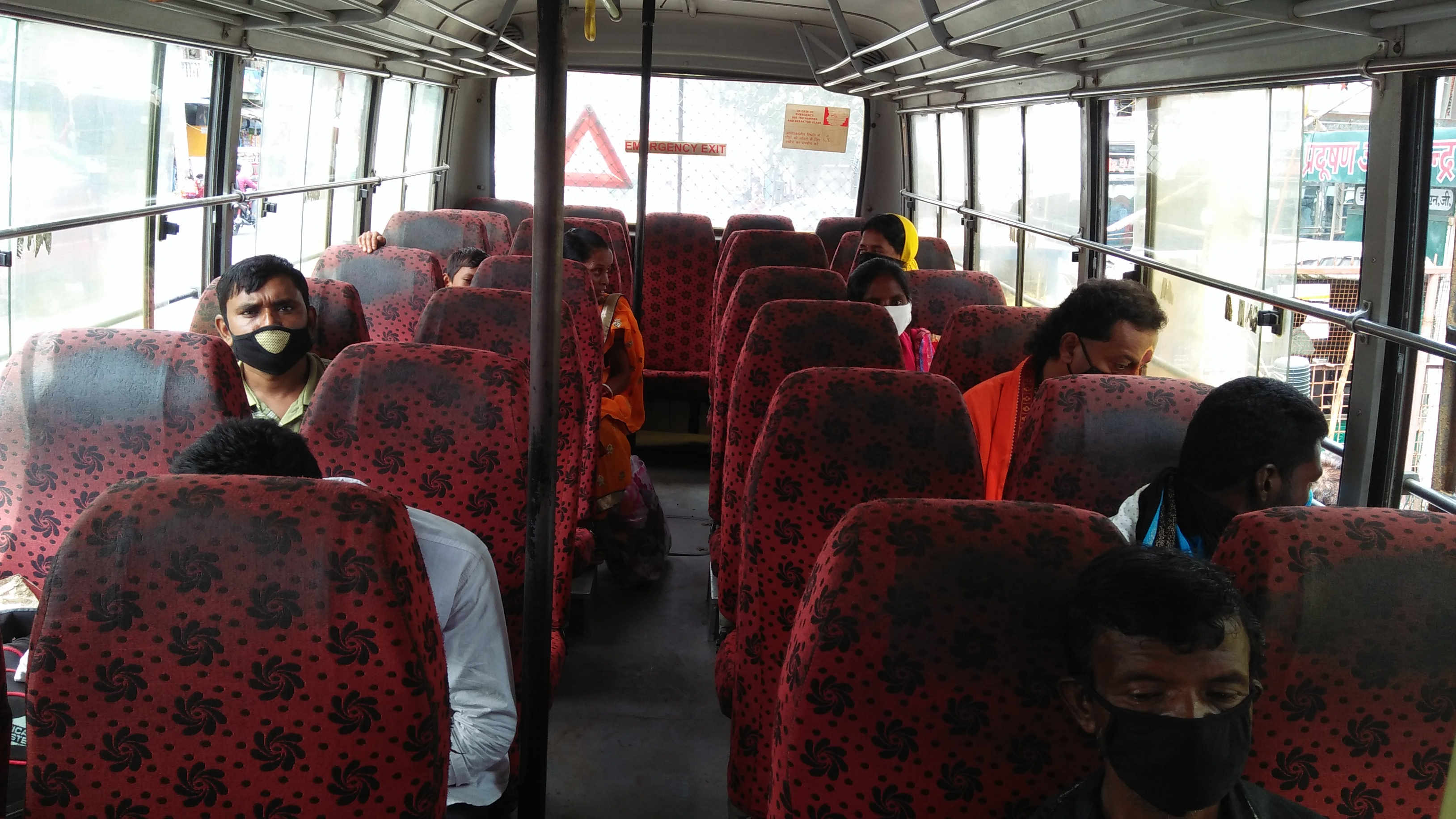 At Birsa Munda Bus Terminus in Ranchi, a bus bound for Bundu waits for more passengers on Tuesday. 