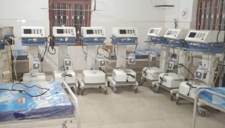 Ventilators at the ICU of Hazaribagh Medical College and Hospital. 