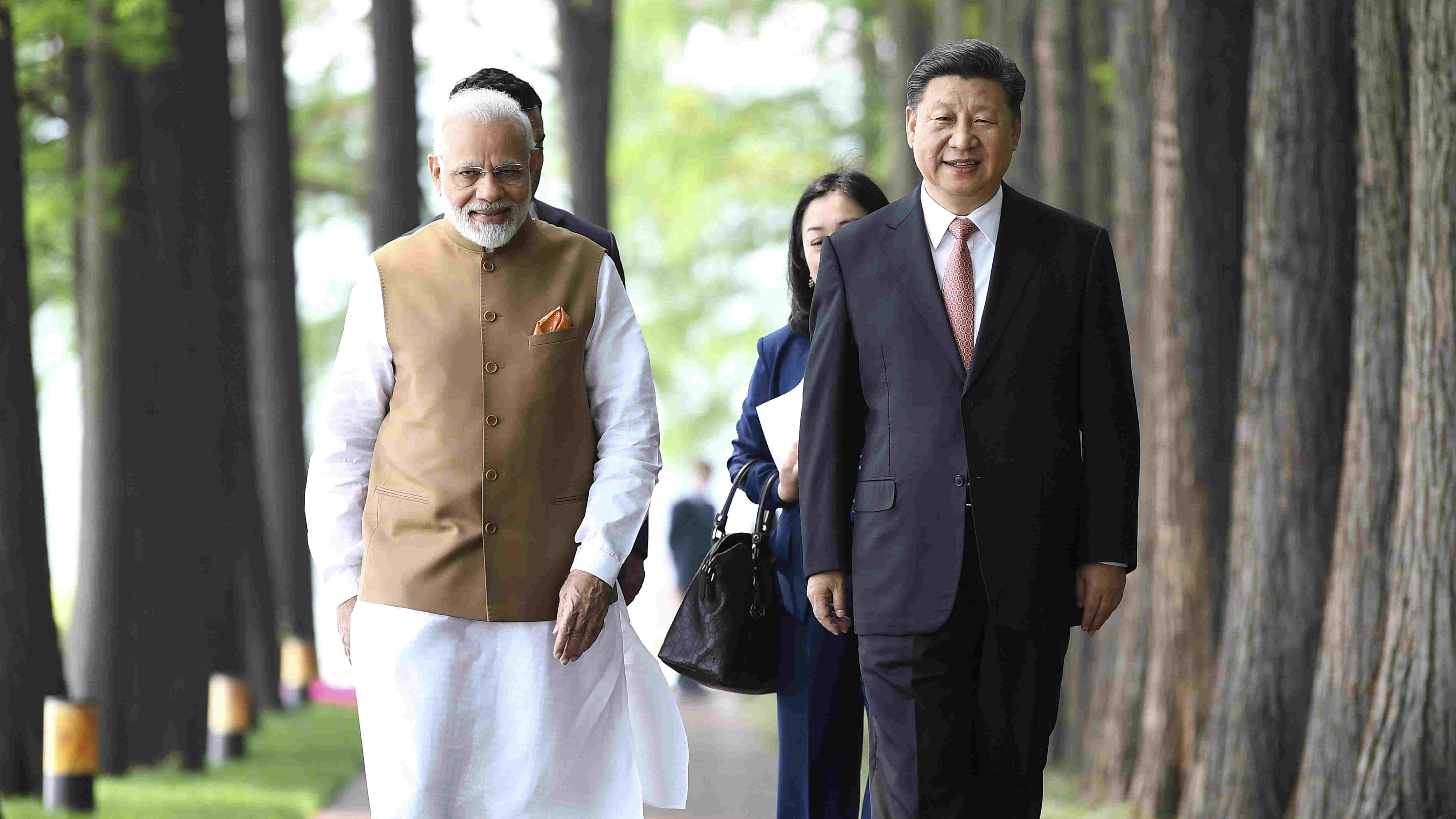 Narendra Modi with Xi Jinping in Wuhan in April 2018. 