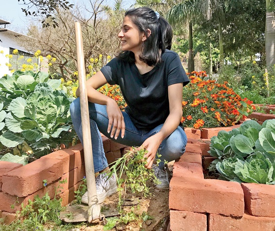 Anya at the kitchen garden