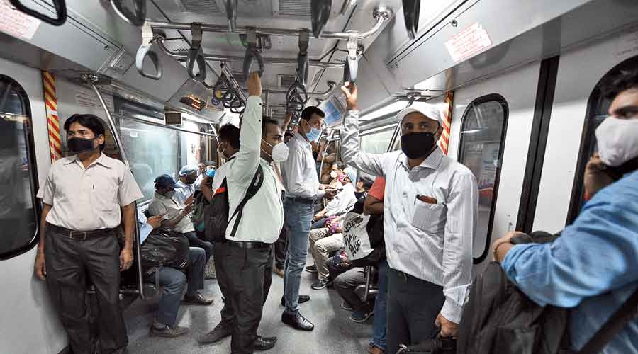 6.15pm: A semi filled-up coach at Park Street station