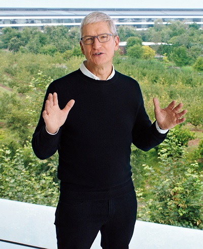 Tim Cook earlier this week at the company’s virtual event from Apple Park