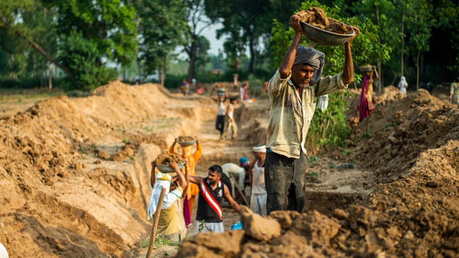  Local villagers working under MGNREGA in Yamuna Nagar, Haryana.