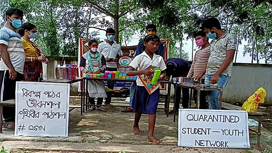 Class Act: Since July, Prithibir Pathshala has been teaching 810 children across 21 makeshift schools.