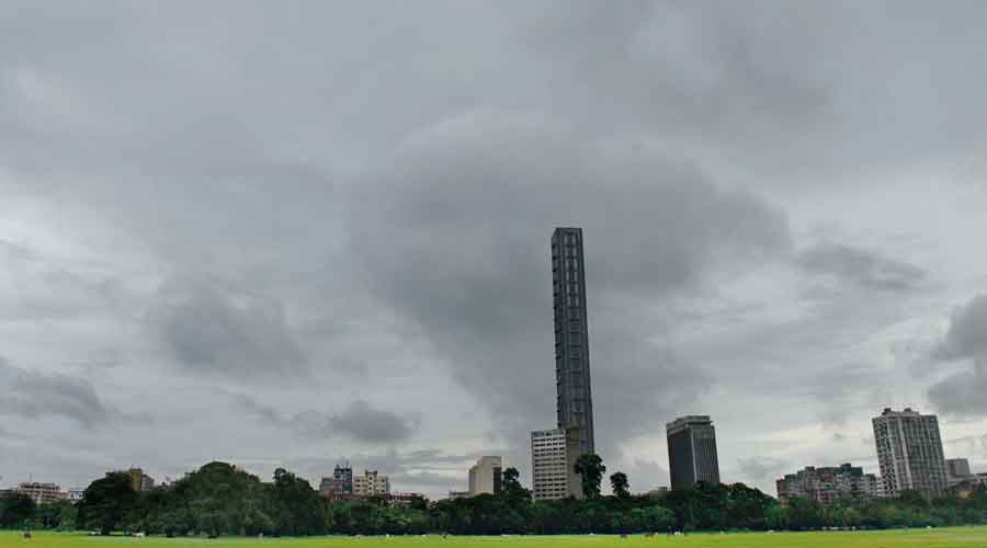 Overcast: Clouds over the Maidan on Monday morning