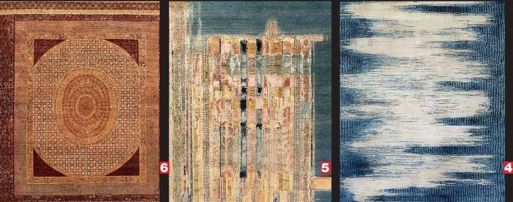 (L-R) Tarun Tahiliani’s chikankari collection with Obeetee, Pochampally by Abraham & Thakore X Obeetee, Leheriya by Abraham & Thakore X Obeetee