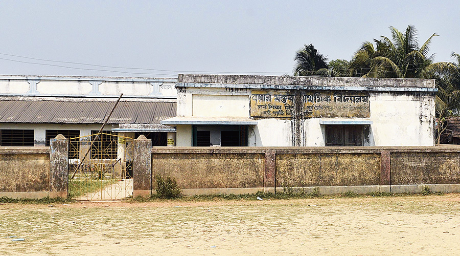 The Boyal Maktab Primary School on Friday, a day after Mamata Banerjee was stranded at the booth  there during the voting.