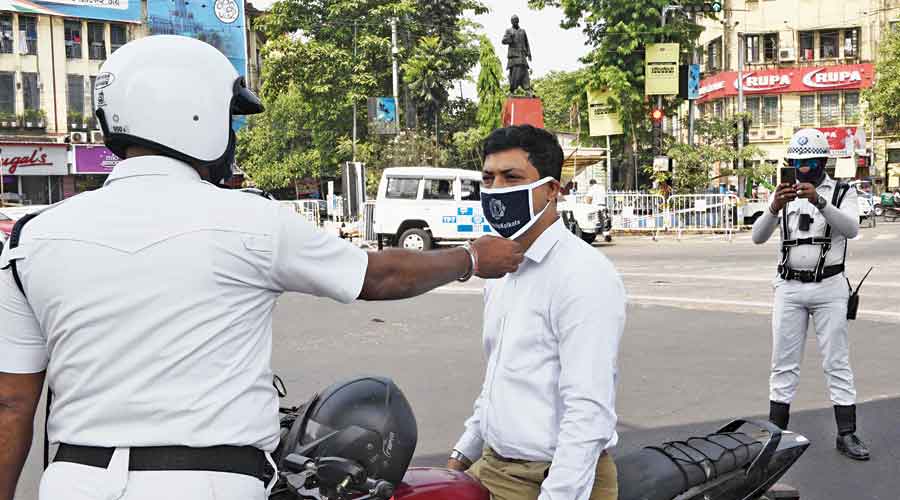 The cop makes him wear one