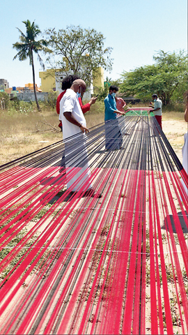 Yarns drying in the sun