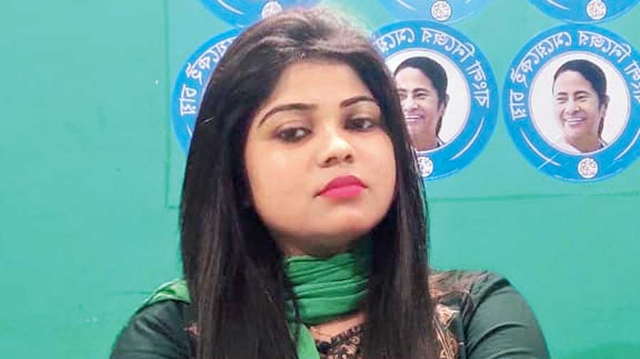 Priyanka Das at her home after working as Trinamul’s election agent