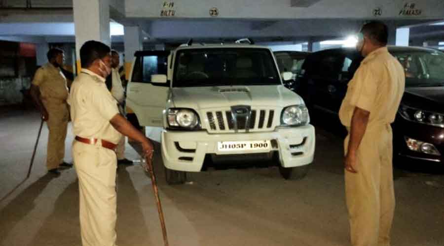 Officials of Jharkhand Excise department during the raid in Mango.