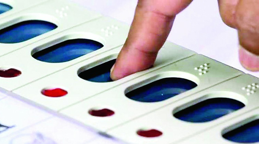 According to officials voting for the bypolls began at a slow pace at 8 am