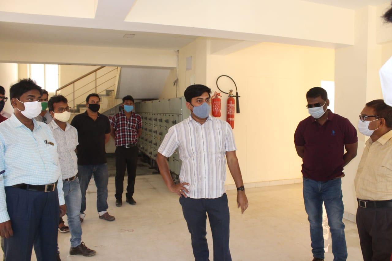 DC Ramesh Gholap inspects a new Covid care centre in Koderma on Wednesday.