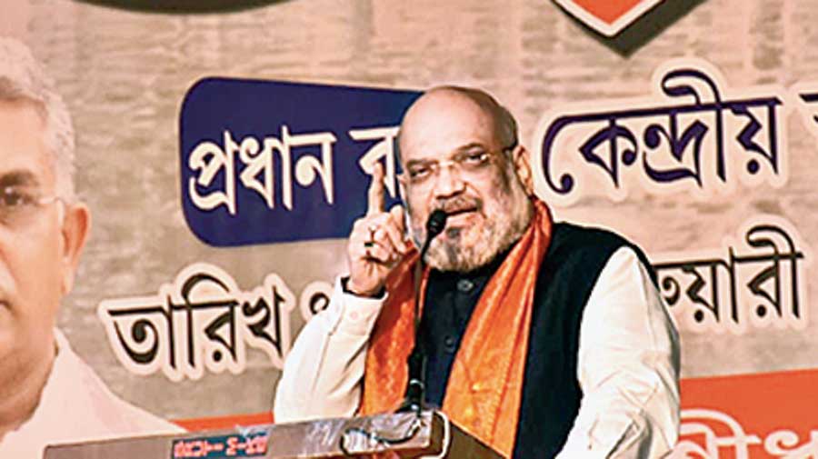 BJP’s 6,300-rally plan draws Trinamul ridicule- BJP claimed that it was Shah’s strategy to “carpet bomb” these constituencies with campaigns