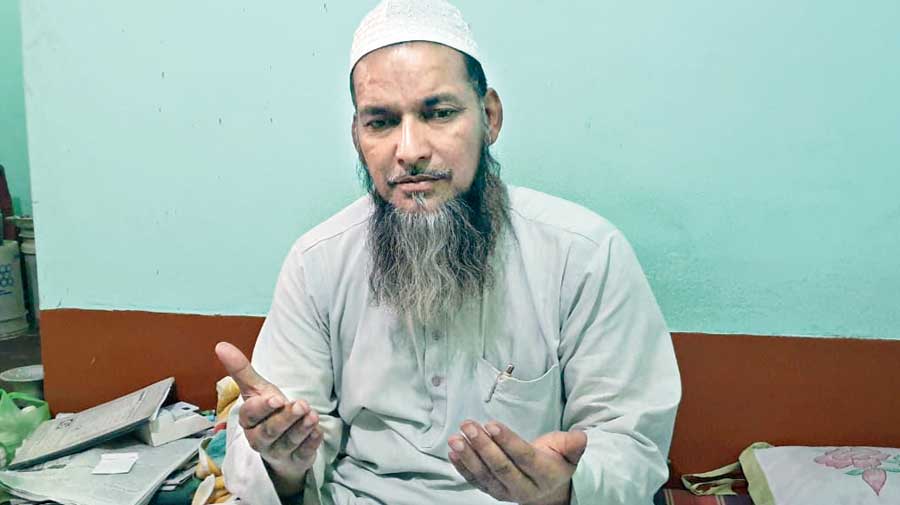 Maulana Imdadullah Rasheedi at his home in Asansol on Sunday. 