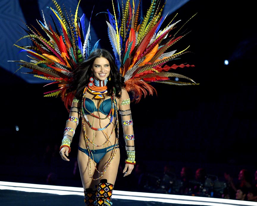 Adriana Lima at a 2017 Victoria’s Secret Fashion Show in Shanghai. 