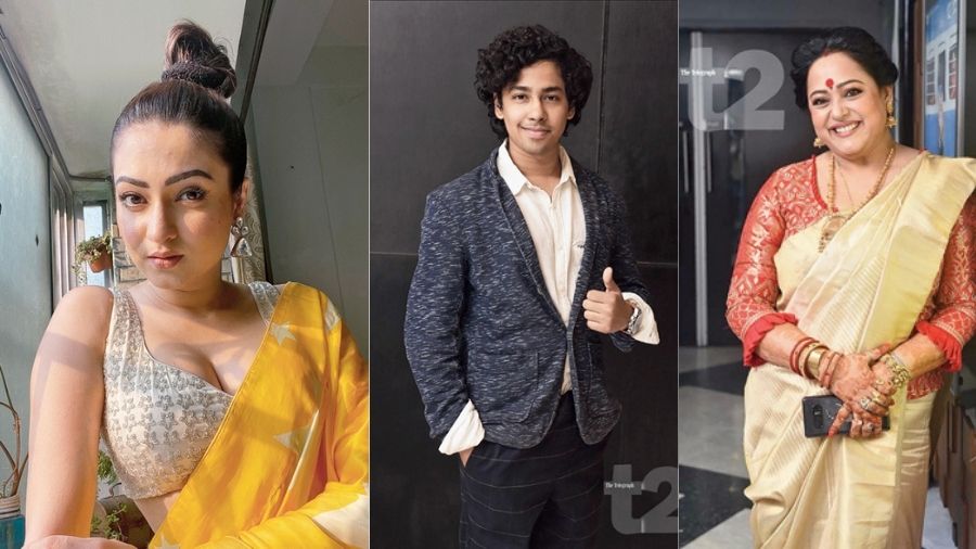 (Left to right) Priyanka Rati Pal, Riddhi Sen, Aparajita Adhya.