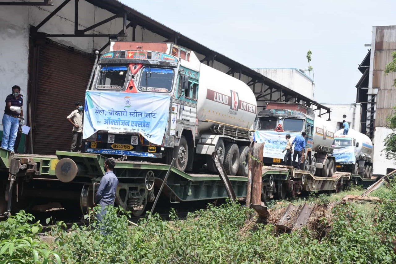 The Oxygen Express at the Diesel Shed of the Bokaro Railway