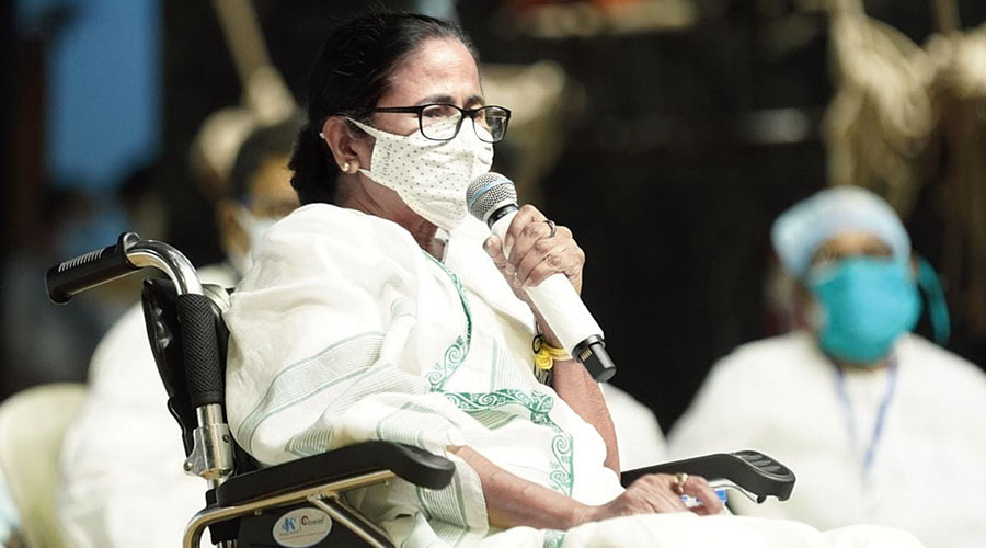 Chief minister Mamata Banerjee in Behrampore on Sunday.