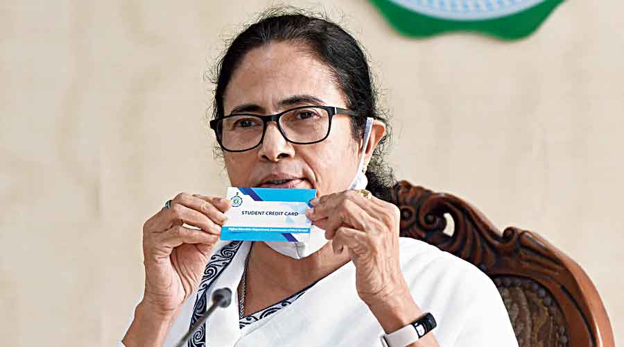 Mamata Banerjee launches the student credit card scheme at Nabanna.