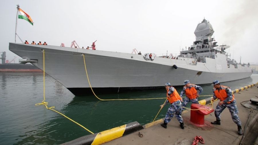 As part of their deployment, the Indian ships will take part in annual joint war drills.