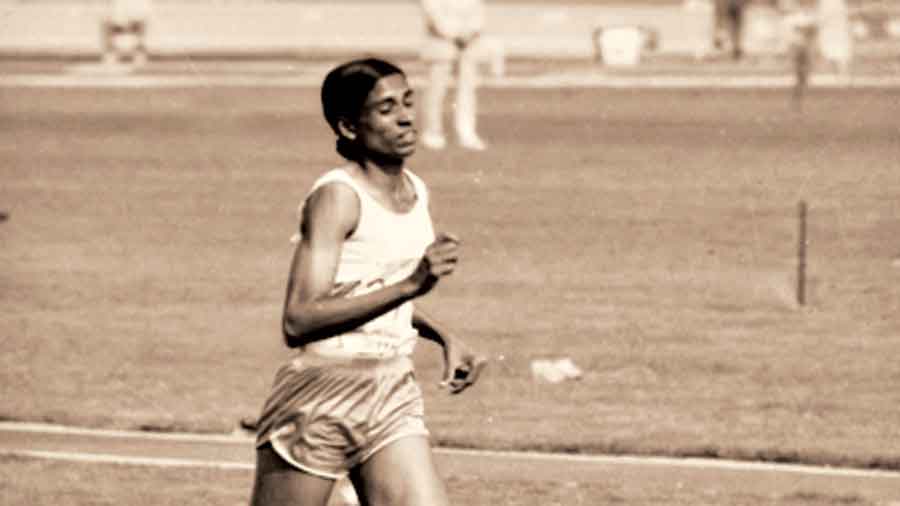 P.T. Usha at the Los Angeles Olympic Games 