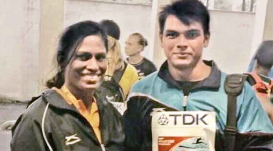 Usha with Neeraj in a picture tweeted by the sprint queen.