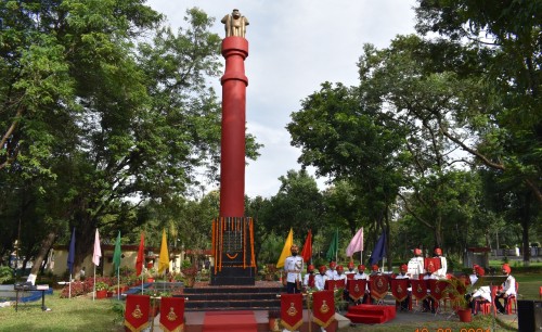 Ramgarh's Sikh Regimental Centre organized a Military Band Display at its historic Ashoka Stambh