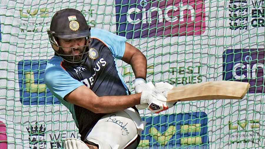 Rohit Sharma during practice at Lord’s on Wednesday, the eve of the second Test against England.