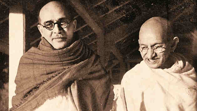 Mahadev Desai and M.K. Gandhi.