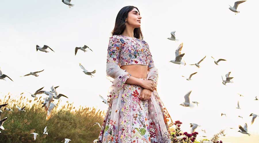 Rahul Mishra’s Festive Couture 2021. Picture: Vansh Virmani; Styling: Priyanka Yadav; hair and make-up: Leeview Biswas; model: Jasmeet Devgan