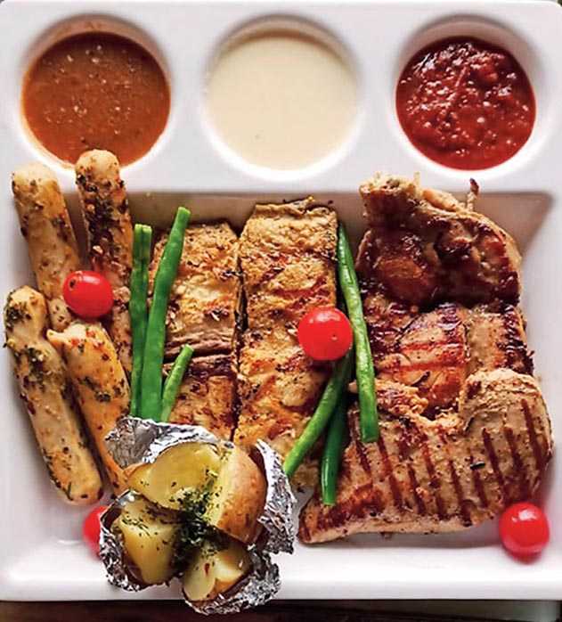 Grilled platter recipe is from What’s Up! Cafe, located on Southern Avenue, opposite Nazrul Mancha