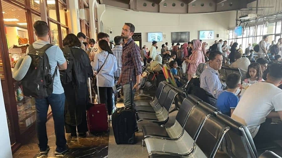 A crowded Kabul airport as thousands try to flee Afghanistan.