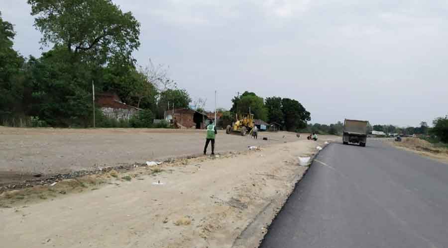 NH-33 widening work in progress near Jamshedpur. 