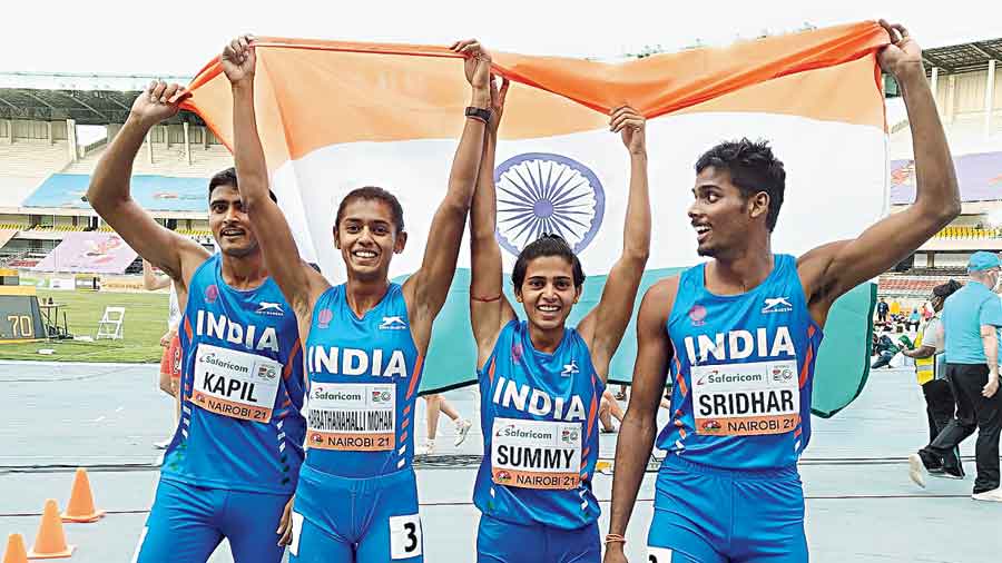 India's 4X400m mixed relay team.