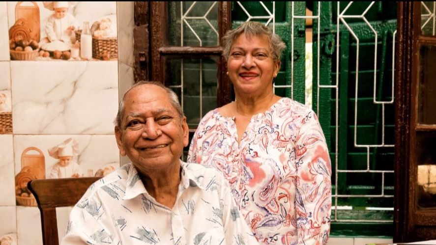 Mona Saldanha with her late husband Denzil Saldanha