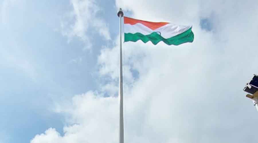 Kolhan division's tallest tricolour in Jadugoda in East Singhbhum on Sunday.