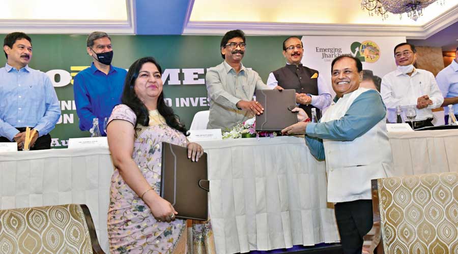 Hemant  Soren at the concluding day of the two-day Investors' Summit, organised by Jharkhand government in Delhi, on Saturday 