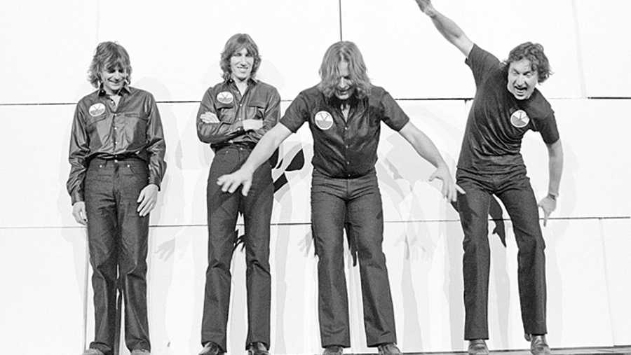 Pink Floyd (left to right): Rick Wright, Roger Waters, David Gilmour and Nick Mason, in Los Angeles in 1980